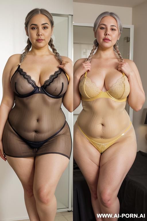 woman in her late 0s wearing a shirt, nylon see through fabric panties. old sexy bbw granny. big bubble butt thick thighs in fullback white nylon panties. - #main