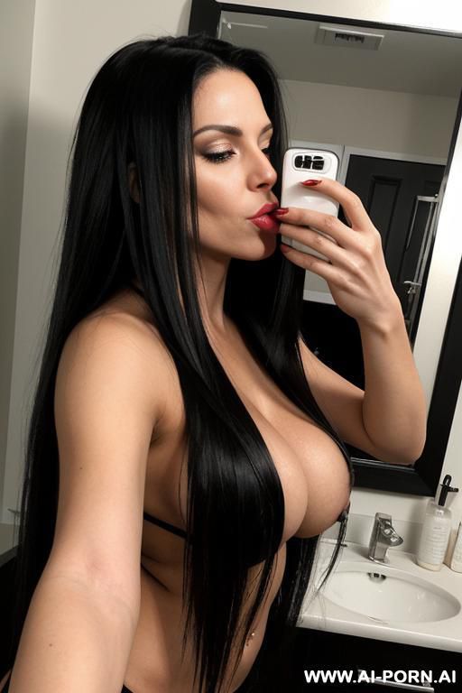 a woman named regina with jet-black, straight, long hair has gigantic boobs. she is blowjobing her lover while her husband named douglas is at work. - #main