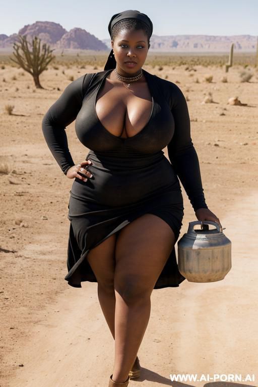 farmer woman fetching water. huge ass outlined. ragged dress. huge boobs. - #main