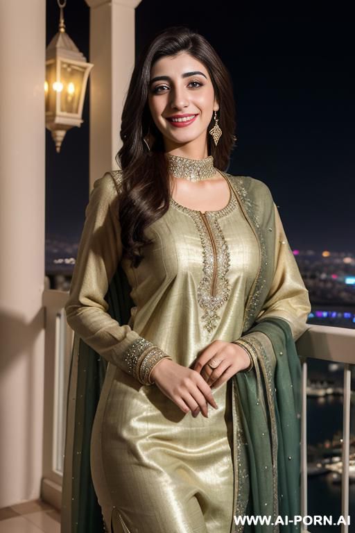 (urwa hocane), ((( pakistani ))), ((dupatta)), (christmas), (modern monaco mansion), (big nose), ((smiling at the camera)), photorealistic, (ultra detailed photo), (hyper realistic photo), standing in a - #main