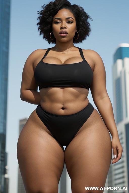 curvy milf woman, afro haircut , narrow waist, saggy massive tits, ((wide hips)), round ass, (((thick thighs))), (((((woman with 3-inch thighs))))) (((big ass, round wide hips))), (((full side body view))). - #main