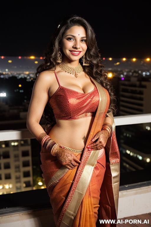 (actress topanga), (((punjabi ))), ((wedding sari )), (modern monaco mansion), (christmas), (big full lips), ((smiling at the camera)), photorealistic, (ultra detailed photo), (hyper realistic photo), - #main