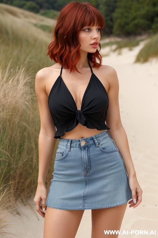 grass dunes path clear blue sky beach ginger fluffy wavy long hairs bangs big eyes big lips nude bade chest nude bade legs tattered sexy tight jeans fingering her pussy - #main