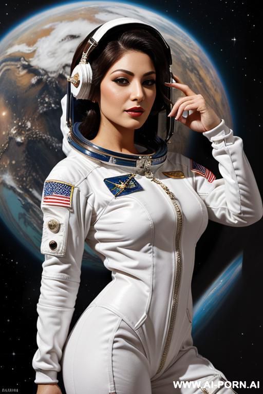 woman wearing strapon, pinup painting style - #main