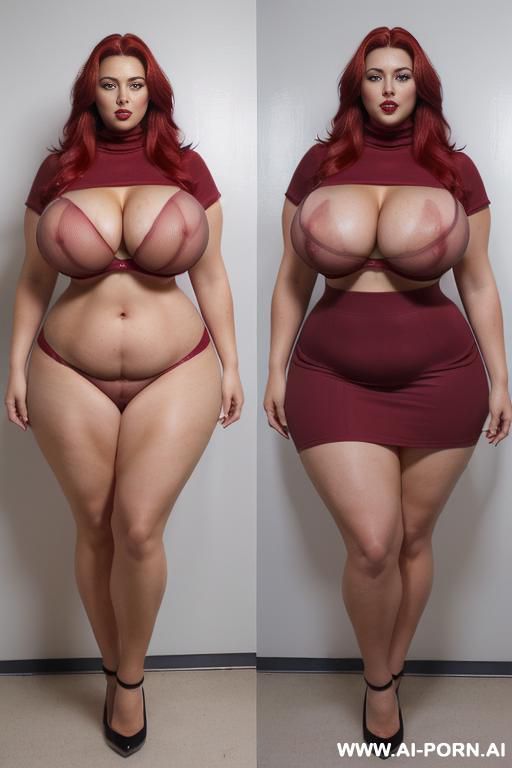 (((saggy massive boobs))), (((curvy pluz size body ))) (((wide hips))), (red lips) latex shorts pencil skirt, screaming for pleasure, moaning, peak arousal, ((sexy hot attractive chubby milf)) ((sexy - #main