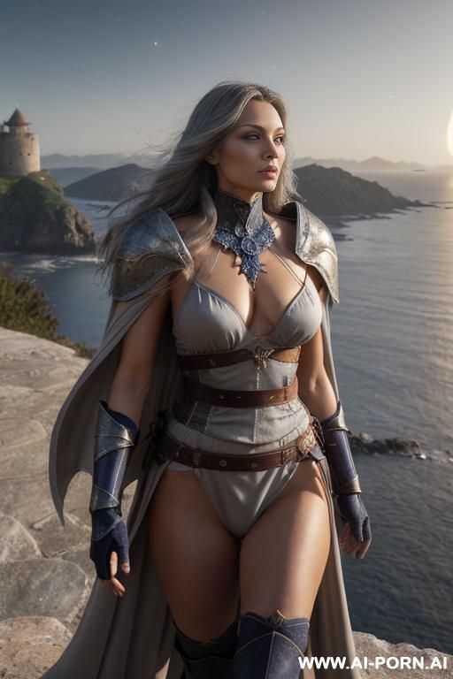 (front view), (looking at the viewer), (detailed face), (detailed body), (detailed hands), (detailed skin), well-toned slender atletic figure, silky long flowing hair, mystical makeup, eyes like gimlets, - #main