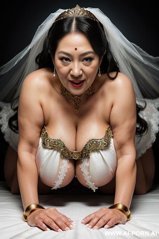 stand up, (((( humongous saggy boobs)))), topless, side swept hair, show pussy, (long messy hair), moist skin, three-quarter front view, (((thighs apart))), (((pussy visible))), three-quarter side view, - #main