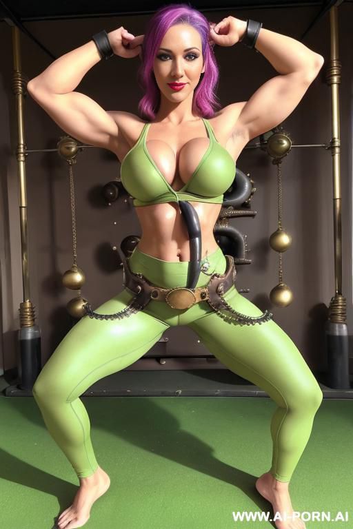 ((sex)) ((fucked)) _gorgeous, very beautiful, photorealistic, (((steampunk bondage gear))), ((topless)), goth, red lips, bright light green eyes, (open boobs, show nipples), (monster opera) - #main
