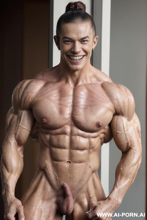 ((nude smiling very muscular short fbb brazilian crossfit woman with rockhard freak pecs)), (((nude))), ((naked)), (((very white chinese skin with muscle veins))), ((freaky extreme sculpted abs)), ((nude - #main