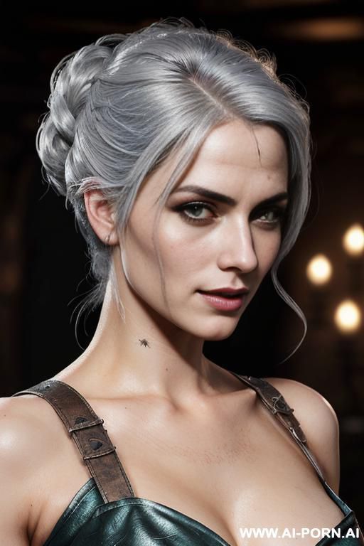 ((witcher princess ciri)) (keep face) (realistic look, super realistic) ((frontal view)) (full-length image) (face and body to viewer) (perfect hourglass figure) narrow waist, amazing muscular thighs, - #main