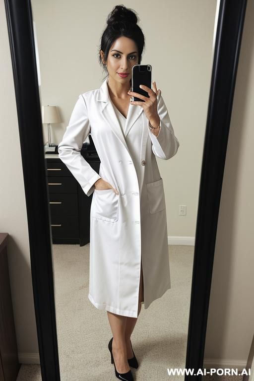 a sexy hot milf woman doctor fully nude in doctor coat - #main
