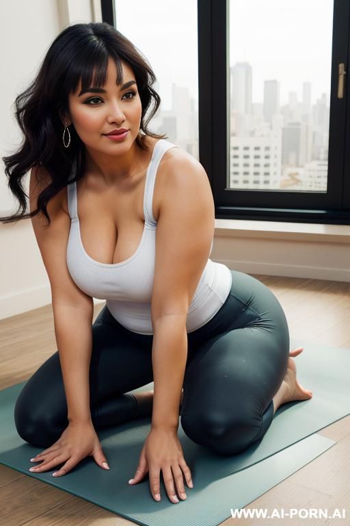 latina, pear shaped, super thicc, supermodel, very wide huge hips, tight hip hugging high rise jeans, chicana, sunset, 23, white tshirt, round belly - #main