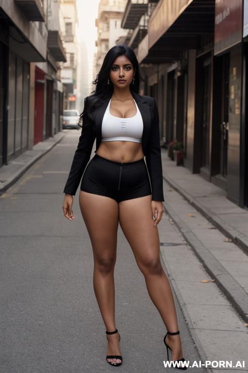 blazer, sports bra, volleyball shorts, seductive - #main