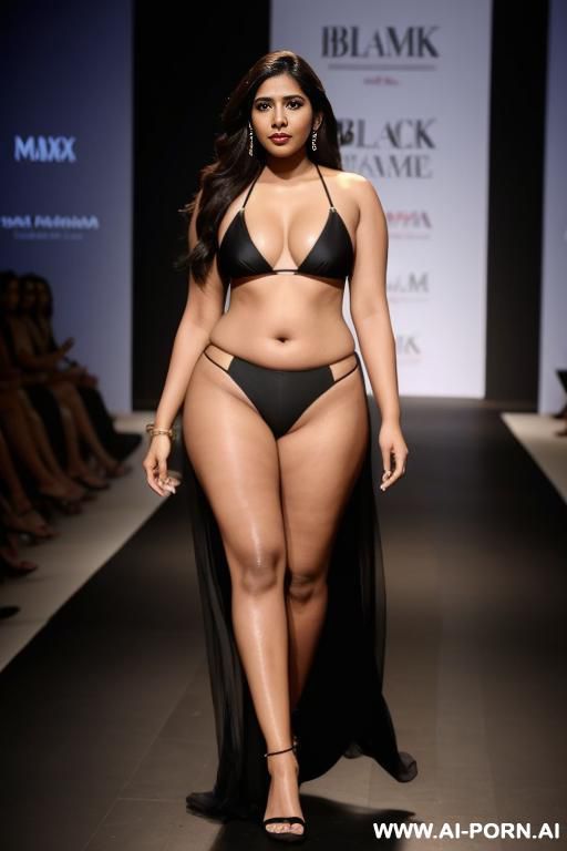 bhumi pednekar is a bikini model walking the ramp for black tape project miami full body view - #main