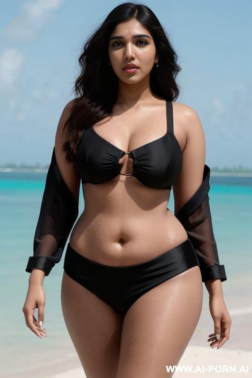 bhumi pednekar is a walking the ramp for black tape project miami full body view bikiny made with black tape - #main