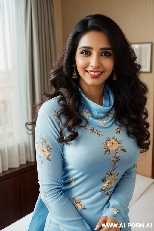 ((light blue floral patterned crew neck dupatta)), (asin), ((( punjabi ))), (christmas ), (big full lips), ((smiling at the camera)), photorealistic,, (ultra detailed photo), (hyper realistic photo), - #main