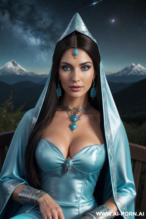 stargazer woman, brunette, ultra detailed, best quality, finely detail, highly detailed face, highly detailed eyes, exspressive eyes, best quality eyes, highly detailed hands, highly detailed skin, - #main
