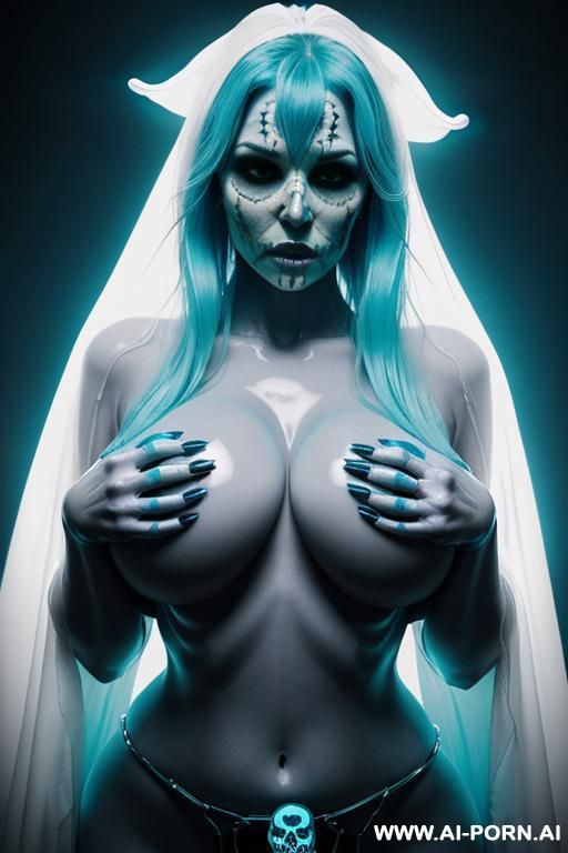 ((big breasts)), ((enlarged breasts)), ((oversized breasts)), naked, ghost, sexy hot ghost lady, glow, dense fog, mysterious, long transparent robe, shiny glossy skin, white skin, sexy, hot, erotic, - #main