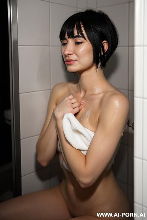 woman completely naked inside a bathroom stall - #main