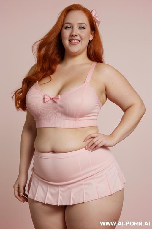 (((half body photo shot close up))). a (((british, very, very obese fat bbw redhead))), ((thick body, with tummy and love handless)). lingerie garter belt top. (((dinamyc angle))) - #main