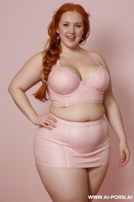 (((half body photo shot close up))). a (((british, very obese fat bbw redhead))), ((thick body, with tummy and love handless)). lingerie garter belt top. (((dinamyc angle))) - #main
