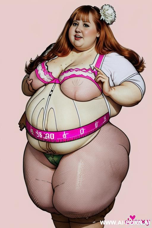 (((half body photo shot close up))). a (((british, ((((obese)))) fat bbw redhead))), ((thick body, with tummy and love handless)). lingerie garter belt top. (((dinamyc angle))) - #main