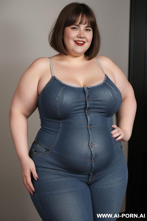white woman, , rotund body, huge, supermodel, pear shaped, long hair, huge legs, massive hips, high rise jeans, eye contact - #main