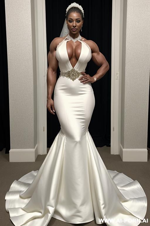, with a muscular body and huge saggy round breasts - #main