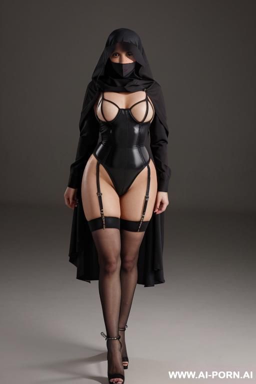 high heel strap to knee, niqab - #main
