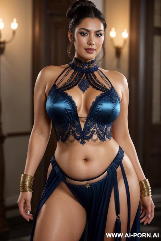 cock hungry sci-fi queen (front view) bombshell (bbw figure ) wide hips, muscular thighs, thighs gap (looking at the viewer) (detailed model face) beautiful sexy face, alluring smile, she is from - #main