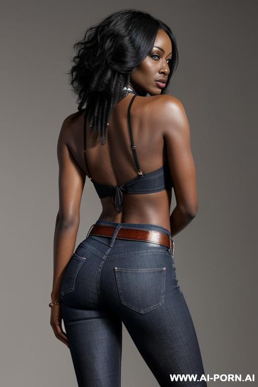 ebony, flare blue jeans - #main