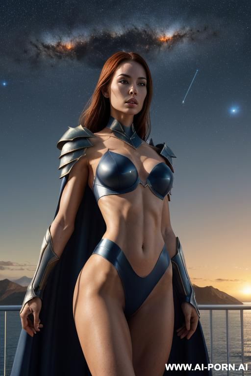 ((front view)), (looking at the viewer), (standing at front), (looking at the front), (detailed face), (detailed body), (detailed hands), (detailed skin), sci-fi swordwoman, well-toned slender atletic - #main