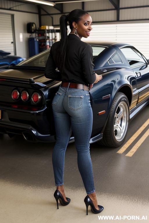 ebony, buxom blue jeans, belt, oxford shoes, apple bottom - #main