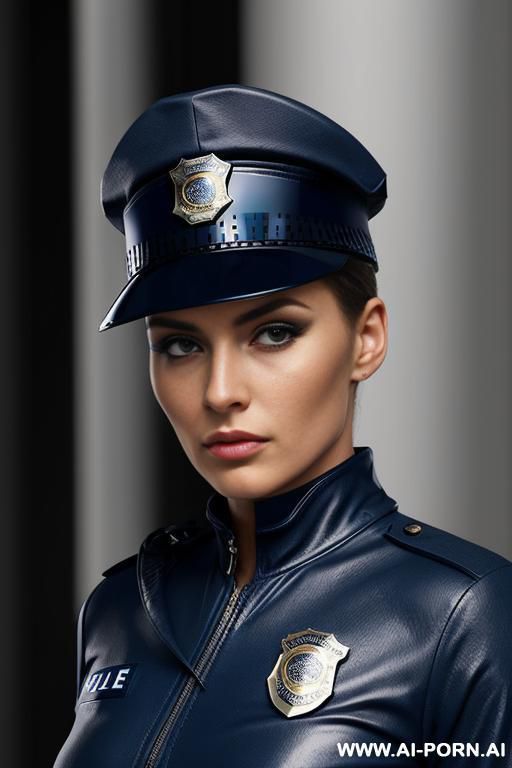 sci-fi policer (front view) (keep face) (detailed model face) sexy eyes (beautiful sexy face) make up (eye contact) detailed eyes, detailed hands (wearing sci-fi policer bodysuit) - #main