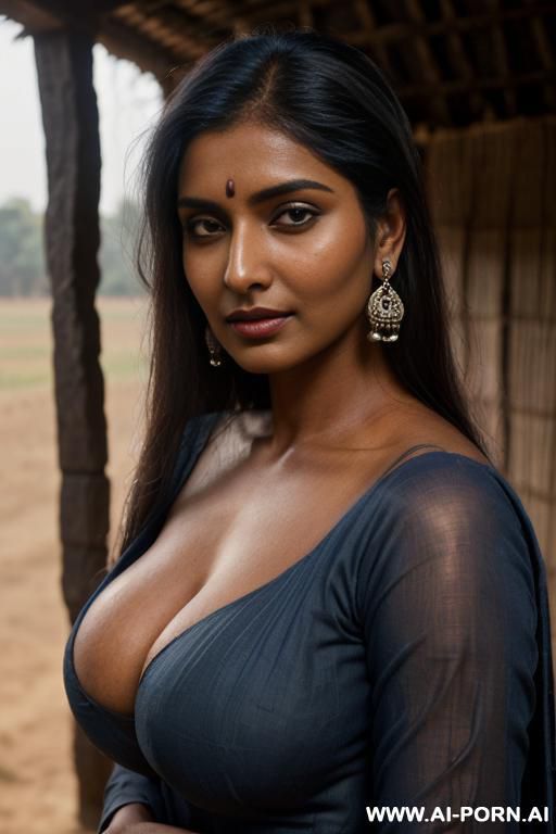(on a medieval indian farm), ((dark blue old farm undressed, clothes, medieval indian farm woman)), ((busty natural)) ((soft face)) ((punjabi dark skin)) high cheek bones, round chin, plump cheek - #main