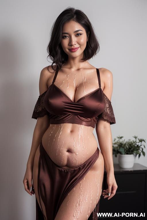 (((cum slut, woman’s face and exposed tits drenched in cum))), perfect strong bimbo, high cheekbones, round jawline, platinum blonde hair dark highlights, perfectly massive round breasts, protruding pregnant belly - #main