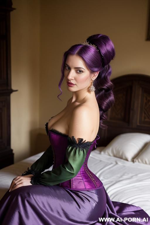 scared princess in long dress flashing nude tits and masturbate. - #main