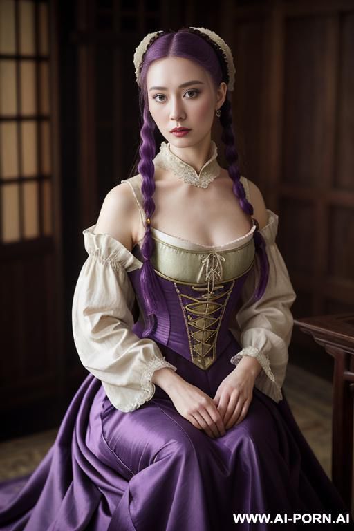 medieval queen and princess in long dress flashing natural tits and masturbating to cum - #main