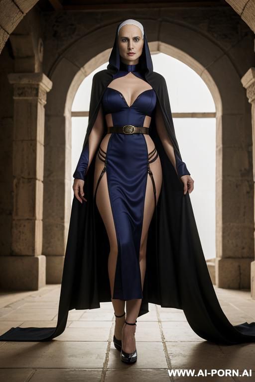 (reptilian sci-fi slender bald woman), ((aa cup boobs)), in the blue and yellow sci-fi outfit, on the sci-fi spaceship, - #main