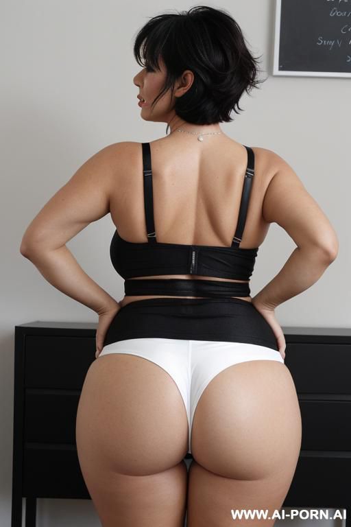 (from the back) (form fitting short shorts) (plump) - #main