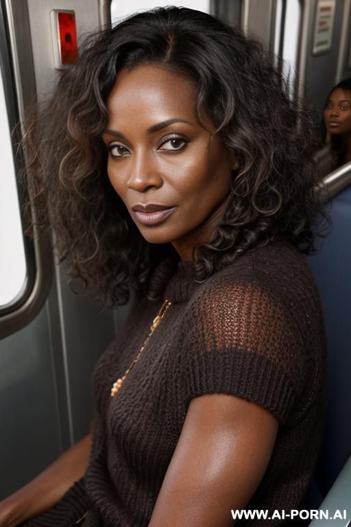 mature woman, black skin, totally naked, beach, serious - #main