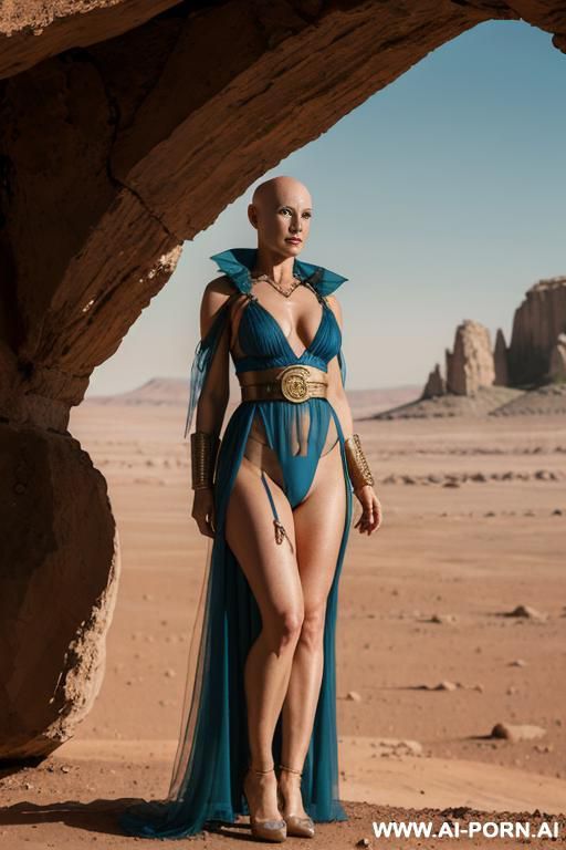 (reptilian sci-fi slender bald woman), ((aa cup boobs)), in the blue and yellow sci-fi outfit, on the sci-fi spaceship, - #main