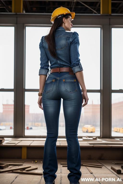 flared blue jeans, leather belt, oxford shoes - #main