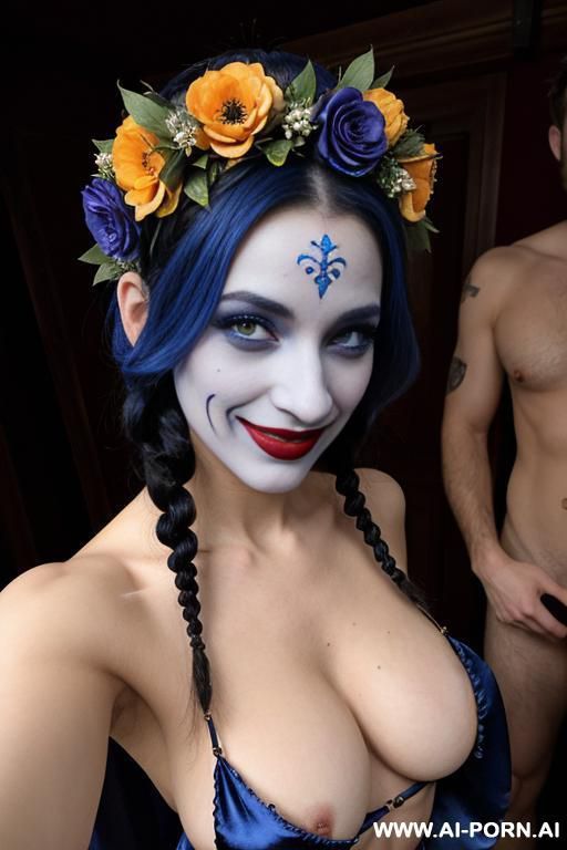2 men and 1 woman fuck, perverse, beautiful, fucking, extremely hairy pussy, flower head wreath, group orgy, fucking, big nose, seductive, sexy pose, t-shirt, kissing, fucking, threesome, orgy, - #main