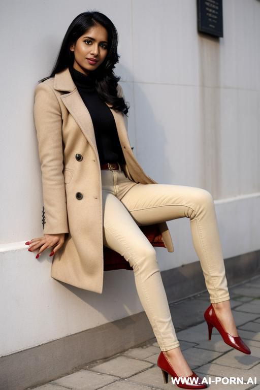 bangladeshi woman, beige coat, oxford shoes - #main