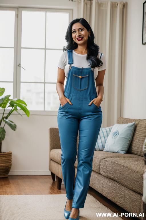 bangladeshi woman, light-blue pants, pants so tight, oxford shoes - #main