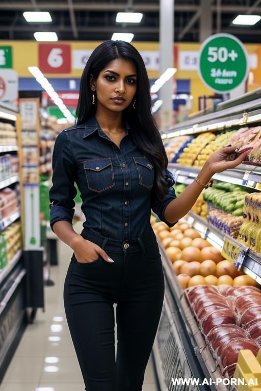bangladeshi woman, very dark black skin, blue jeans - #main