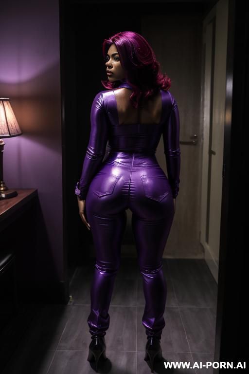 bangladeshi mature woman, very dark skin, light-purple clothes, twerk pose - #main