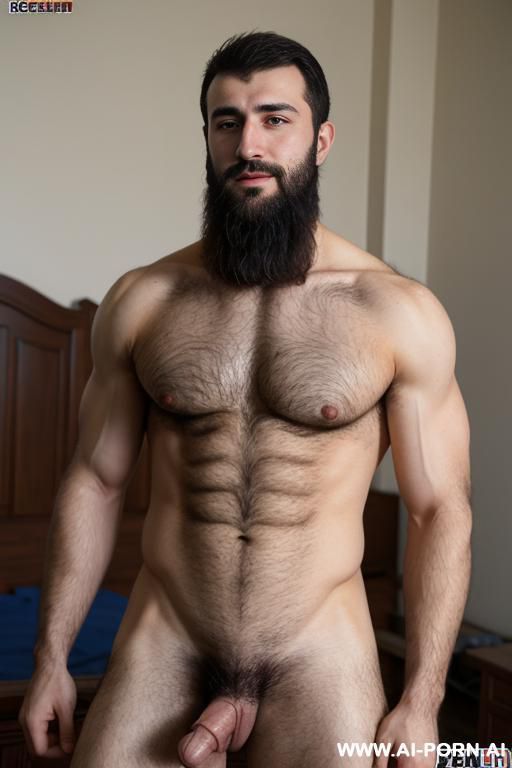 chechen dagestan hairy guy 1 with large erect dick, tan, athletic, circumcised - #main