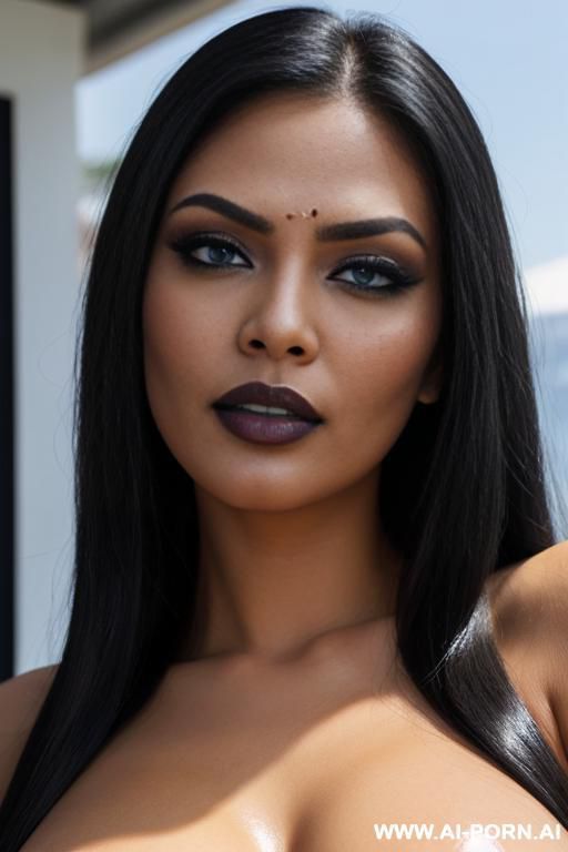 ((half indian filipino bimbo)), ultra detailed, best quality, finely detail, highly detailed face, highly detailed eyes, sexy eyes, best quality eyes, beautiful blue eyes, highly detailed hands, highly - #main